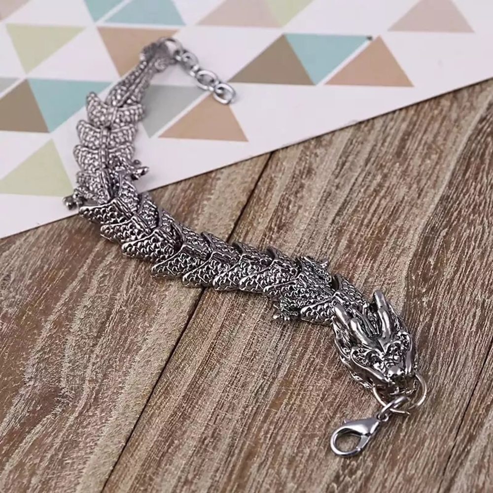 Dragon Charm Stainless Steel Bracelet - Picture 3 of 6
